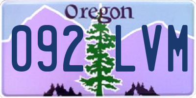 OR license plate 092LVM