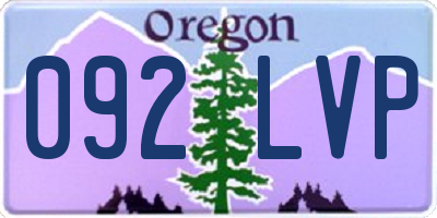 OR license plate 092LVP
