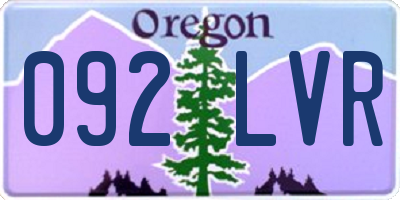 OR license plate 092LVR