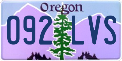 OR license plate 092LVS