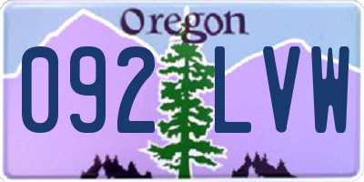 OR license plate 092LVW