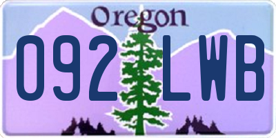 OR license plate 092LWB