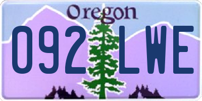 OR license plate 092LWE