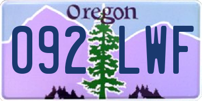OR license plate 092LWF