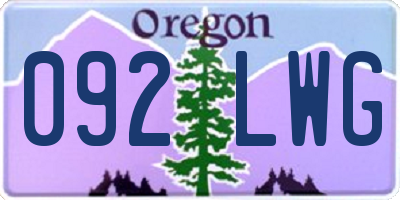 OR license plate 092LWG