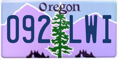 OR license plate 092LWI