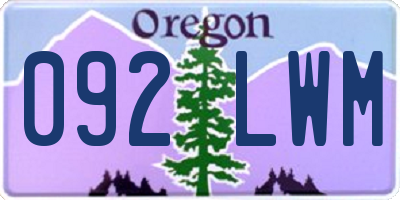 OR license plate 092LWM