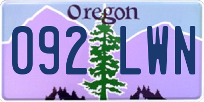 OR license plate 092LWN