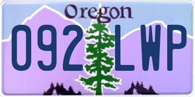 OR license plate 092LWP