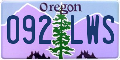 OR license plate 092LWS