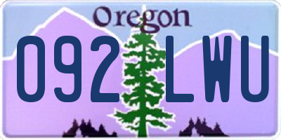 OR license plate 092LWU