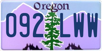 OR license plate 092LWW