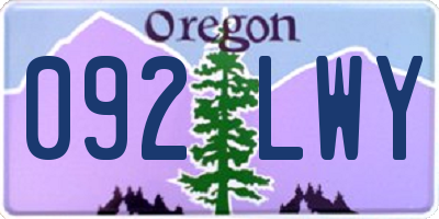 OR license plate 092LWY
