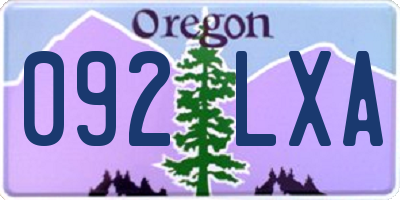 OR license plate 092LXA