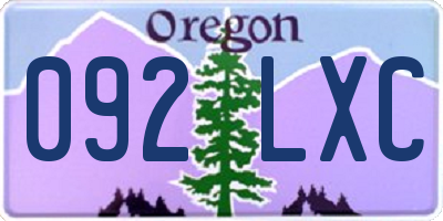 OR license plate 092LXC