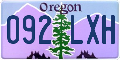 OR license plate 092LXH