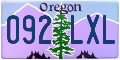 OR license plate 092LXL