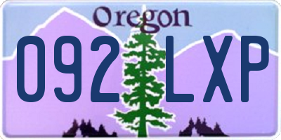 OR license plate 092LXP