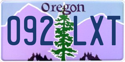 OR license plate 092LXT