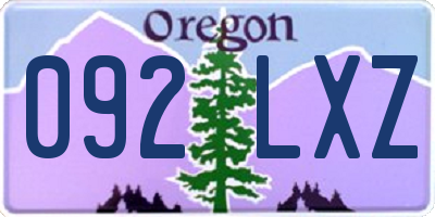 OR license plate 092LXZ