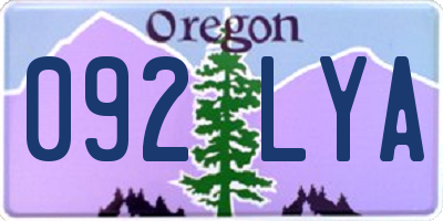 OR license plate 092LYA