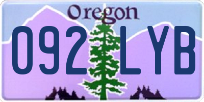 OR license plate 092LYB