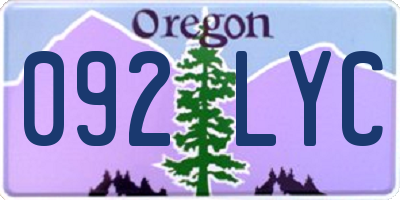 OR license plate 092LYC