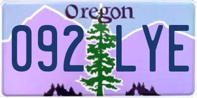 OR license plate 092LYE