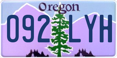 OR license plate 092LYH
