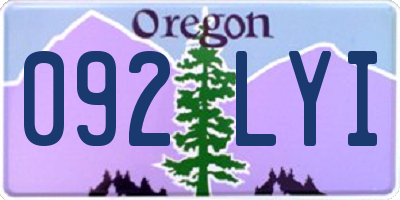 OR license plate 092LYI