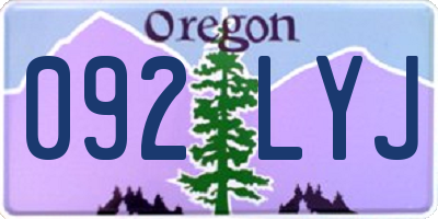 OR license plate 092LYJ