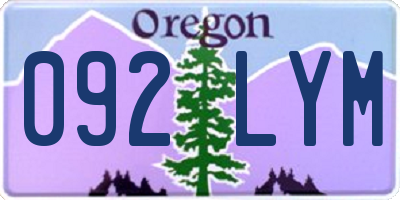OR license plate 092LYM