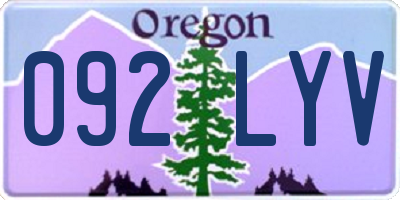 OR license plate 092LYV