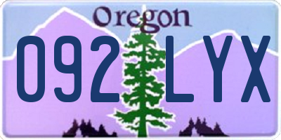 OR license plate 092LYX