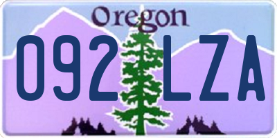 OR license plate 092LZA