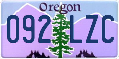 OR license plate 092LZC