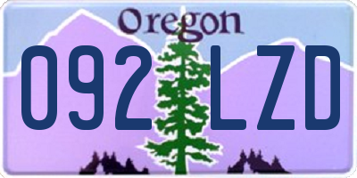 OR license plate 092LZD