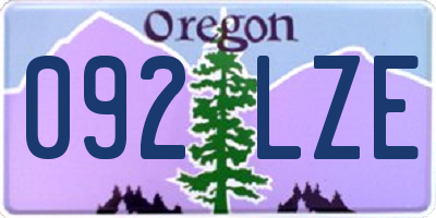 OR license plate 092LZE