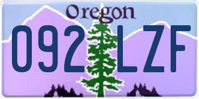 OR license plate 092LZF