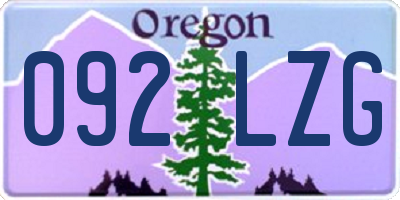 OR license plate 092LZG