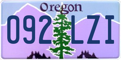 OR license plate 092LZI