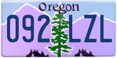 OR license plate 092LZL