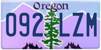 OR license plate 092LZM