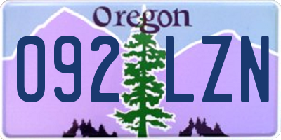 OR license plate 092LZN