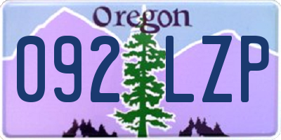 OR license plate 092LZP