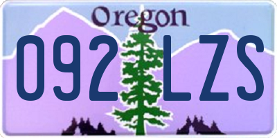 OR license plate 092LZS