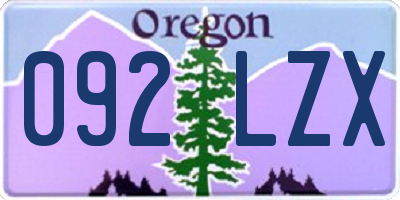 OR license plate 092LZX