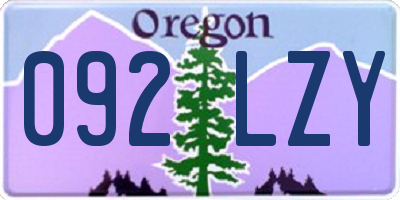 OR license plate 092LZY