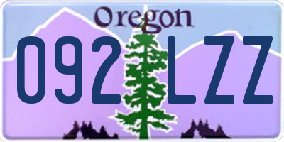 OR license plate 092LZZ
