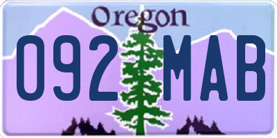 OR license plate 092MAB